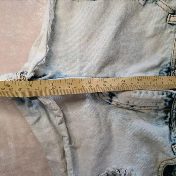 High-waisted distressed acid wash jeans,  s… - Picture 3 of 11